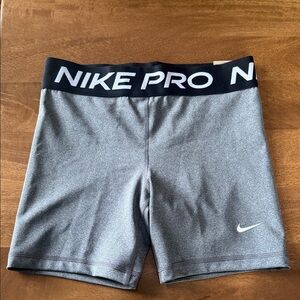 Nike Pro Girls Gray Stretch Workout Shorts